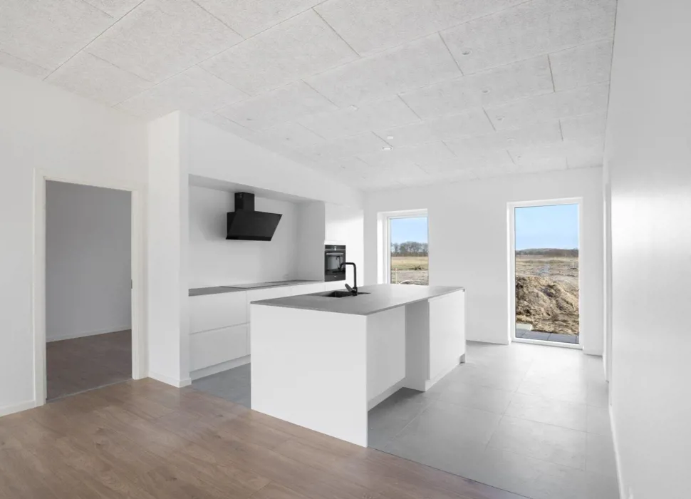 Fantastisk og nyopført rækkehus i et plan med have  2